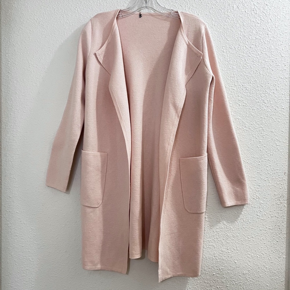 J.Crew Juliette Collarless Cardigan Blazer Pink Merino Wool Blend J6339 Mens L